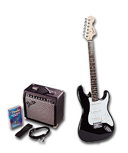 Squier Strat Black Guitar Outfit