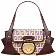 Beige & Purple Zucchino Jacquard Mini Compilation Bag