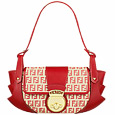 Beige & Red Zucchino Jacquard Compilation Bag