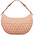 Beige & Red Zucchino Jacquard Hobo Bag