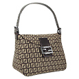 Brown and Beige Zucchino Double Flap Handbag