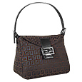 Brown and Black Zucchino Double Flap Handbag