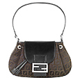 Brown and Black Zucchino Handbag with Leather Trim