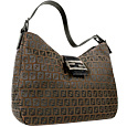 Fendi Brown and Black Zucchino Large Hobo Bag