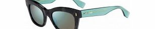 Fendi Ladies FF 0025-S 7OF 3U Grey Green