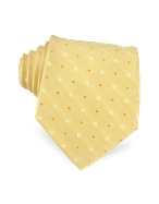 Mini Logo and Dot Pattern Woven Silk Tie