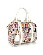 Printed Rainbow Zucca Boston Bag