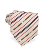 Signature Belt and Ribbon Bands Printed Silk Tie