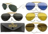 Fendi USA MILITARY ISSUE AVIATOR SUNGLASSES GREEN LENS