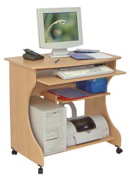 Shaped PC Trolley Desk