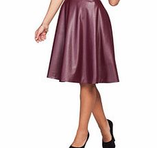 Bordeaux faux leather A-line skirt