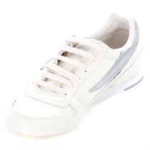 Silver/White Promenade Leather Trainer