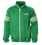 Green and White Full Zip Sweatshirt