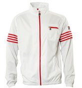 White and Red Full Zip Sweatshirt