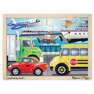 Melissa and Doug 12 Piece Wood Puzzle Vehicles