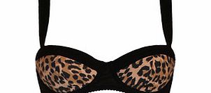 Fleur of England Kitty black leopard padded balcony bra