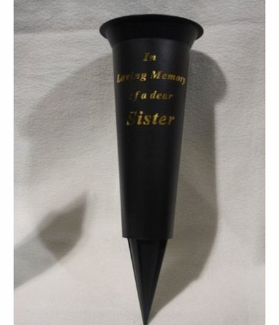 in loving memory SISTER grave flower vase funeral