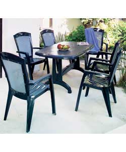 Florence Patio Set Blue Polypropylene (Plastic)