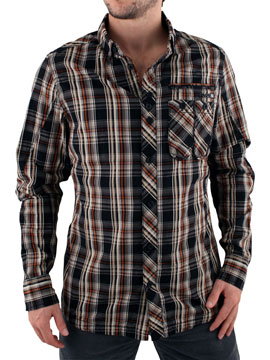 Black Pacific Long Sleeve Check Shirt