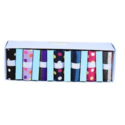 Female Ladies Spot & Stripe Socks 7 Pack in Spot Stripe Multi