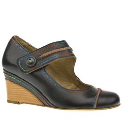 Female Level Loll Bar Pump Leather Upper Evening in Dark Brown