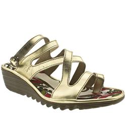 Female Tricky Oreta Wedge Leather Upper in Gold