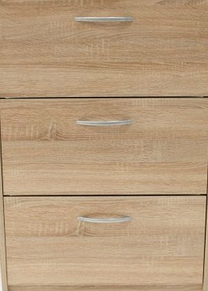 FMD Mobel GRADE A1 -Designer 3 Tier Shoe Cabinet in Oak -