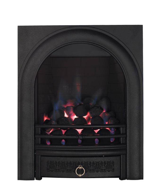 Arch Full Depth Gas Inset Fire Black