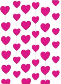 Pink Hearts String Decoration Pk6