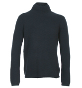 Bobby Stitch Navy Funnel Neck Sweater