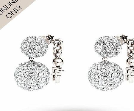 Folli Follie Bling Chic Sphere Earrings Silver