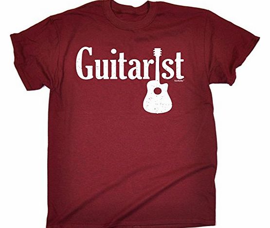 ACOUSTIC GUITAR (M - MAROON) NEW PREMIUM LOOSE FIT T-SHIRT - slogan funny clothing joke novelty vintage retro t shirt top mens ladies womens girl boy men women tshirt tees tee t-shirts shirts fashion 