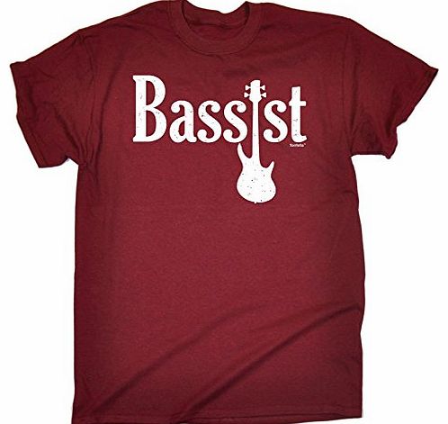 BASSIST GUITAR (S - MAROON) NEW PREMIUM LOOSE FIT T-SHIRT - slogan funny clothing joke novelty vintage retro t shirt top mens ladies womens girl boy men women tshirt tees tee t-shirts shirts fashion u