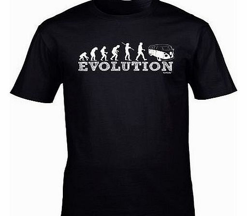 EVOLUTION CAMPER (XL - BLACK) NEW PREMIUM LOOSE FIT BAGGY T SHIRT - Car Van Beetle college Surf volkswagen Cool vw Bug Slogan Funny Joke Novelty Vintage retro top Mens Ladies Womens Girl Boy tshirt Te