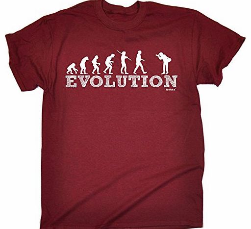 EVOLUTION PHOTOGRAPHER (L - MAROON) NEW PREMIUM LOOSE FIT T-SHIRT - slogan funny clothing joke novelty vintage retro t shirt top mens ladies womens girl boy men women tshirt tees tee t-shirts shirts f