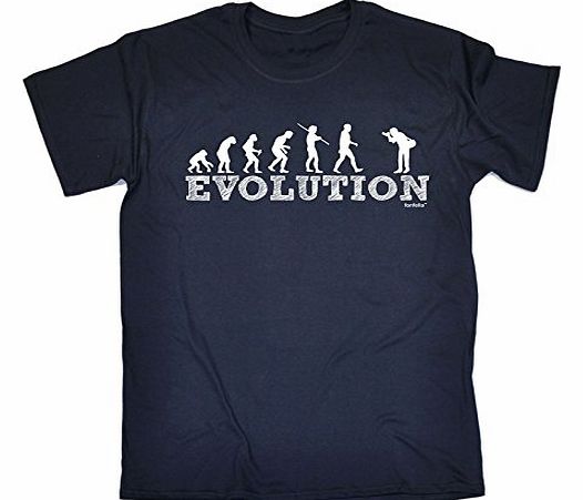 EVOLUTION PHOTOGRAPHER (S - OXFORD NAVY) NEW PREMIUM LOOSE FIT T-SHIRT - slogan funny clothing joke novelty vintage retro t shirt top mens ladies womens girl boy men women tshirt tees tee t-shirts shi