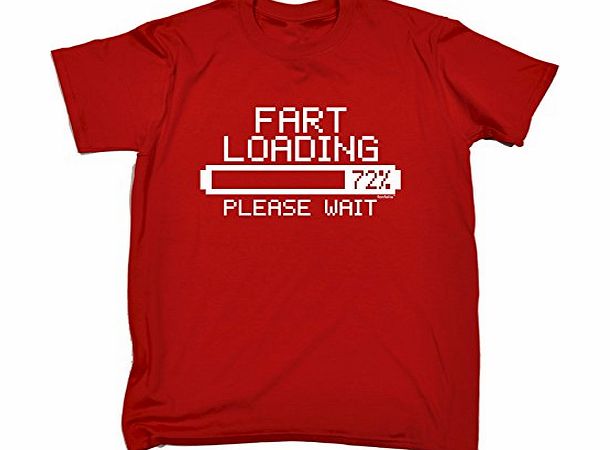 FART LOADING - PLEASE WAIT (XL - RED) NEW PREMIUM LOOSE FIT T-SHIRT - slogan funny clothing joke novelty vintage retro t shirt top mens ladies womens girl boy men women tshirt tees tee t-shirts shirts
