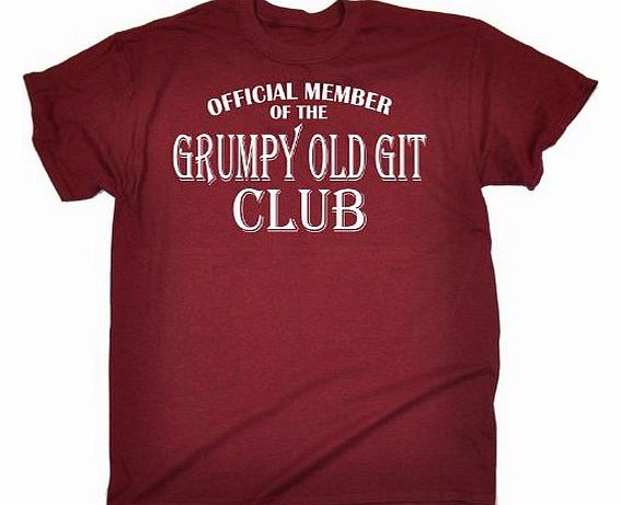 GRUMPY OLD GIT CLUB (XL - MAROON) NEW PREMIUM T SHIRT - Official Member Of The Slogan Funny Novelty Nerd Vintage retro top clothes Unisex Mens Boy ideas for him her Loosefit tshirt s joke keep Fashion