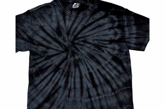 PLAIN (L - SPIDER BLACK) NEW PREMIUM TONAL SPIDER TIE DYE T SHIRT - Blank Novelty Boots Wellies Bestival Creamfields Global Gathering Reading the garden party glastonbury tickets Vintage retro top clo