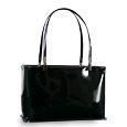 Black Varnished Leather Bread Basket Handbag