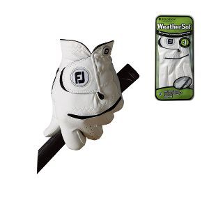 WEATHERSOF MENS GOLF GLOVE Left Hand Player / Black / Medium