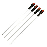 Long Reach Screwdriver Set 4Pc 18andquot;