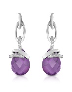 Amethyst Drop Sterling Silver Earrings