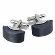 Forzieri Cat Eye - Black Onyx Curved Cufflinks