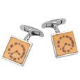 DiFulco Line Square Clock Sterling Silver Cufflinks