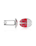 Ladybug Swarovski Crystal Cuff Links