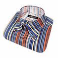 Variegated-stripe Button Down Cotton Dress Shirt