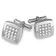 White Swarovski Crystal Sterling Silver Cufflinks