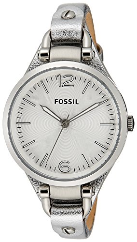 ES3412 Ladies Georgia Silver Tone Leather Strap Watch