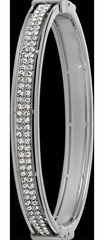 Iconic Steel and Cubic Zirconia Bangle